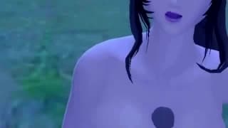 Couple Hentai baisant dans la forêt