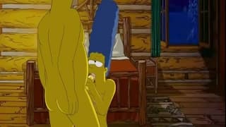 Porno Cartoon d'une scène hardcore entre Homer et Marge des Simpsons