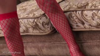 Jib montre sa chatte de Trans bien ouverte pendant la masturbation